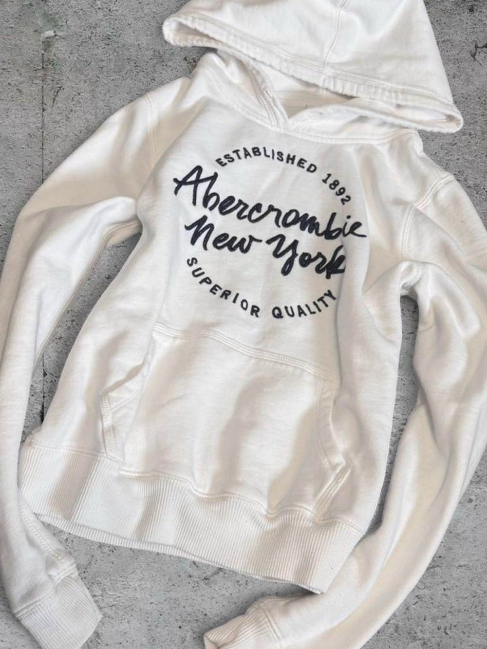 Abercrombie & Fitch White Shimmer Font Hoodie